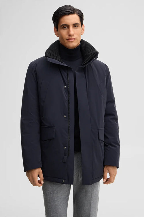 Strellson Quilted hooded parka - Navy
