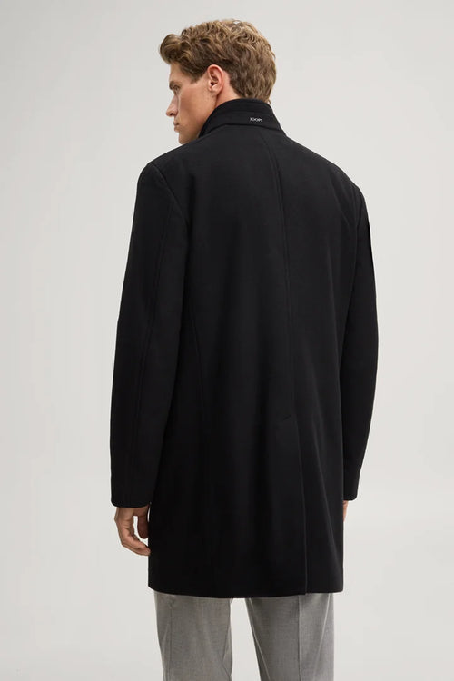 Joop Wool-blend coat with inlay in black