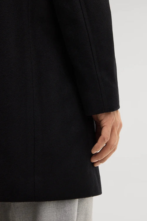 Joop Wool-blend coat with inlay in black