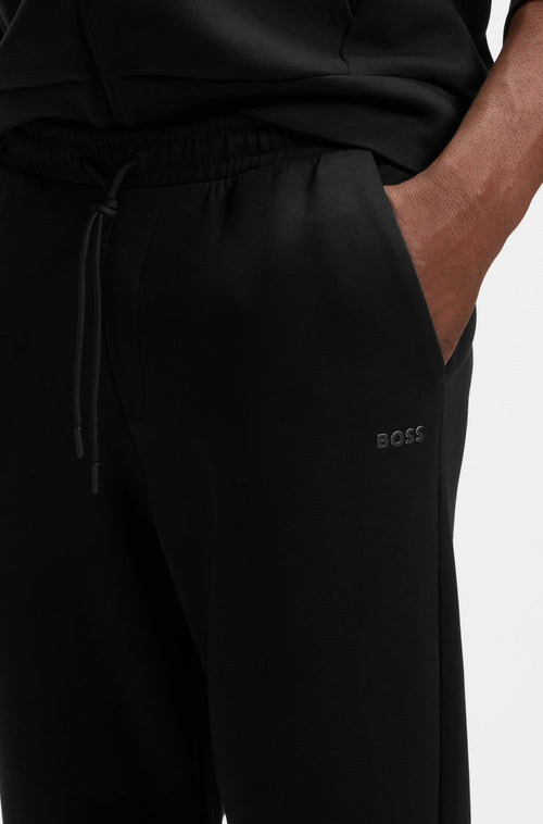 Boss Hadiko Stretch-cotton tracksuit bottoms with logo print