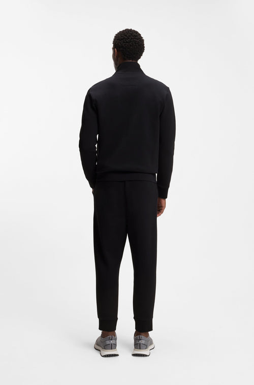 Boss Skaz Zip-up sweatshirt in stretch cotton with logo print