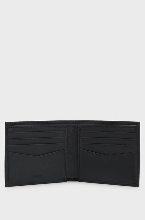 Boss Grained-leather wallet with logo lettering
