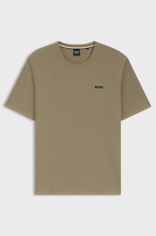 Boss Cotton-blend pyjama T-shirt with embroidered logo
