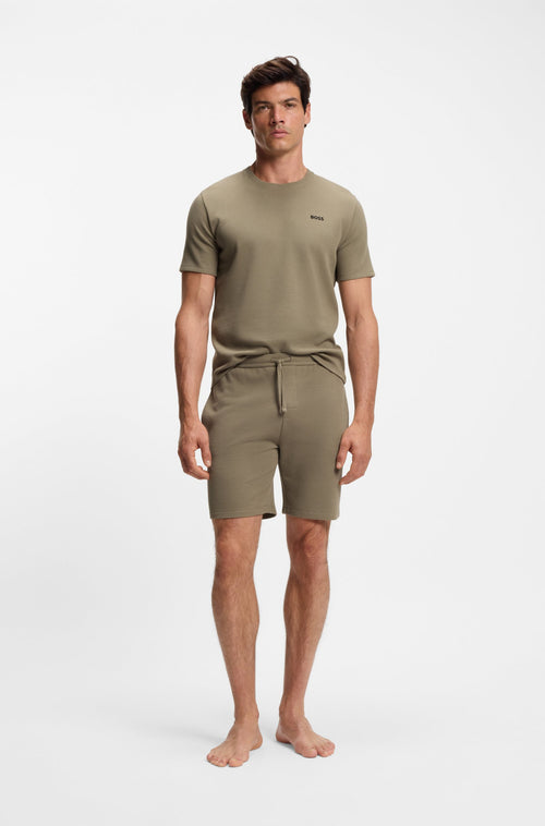 Boss Cotton-blend pyjama T-shirt with embroidered logo