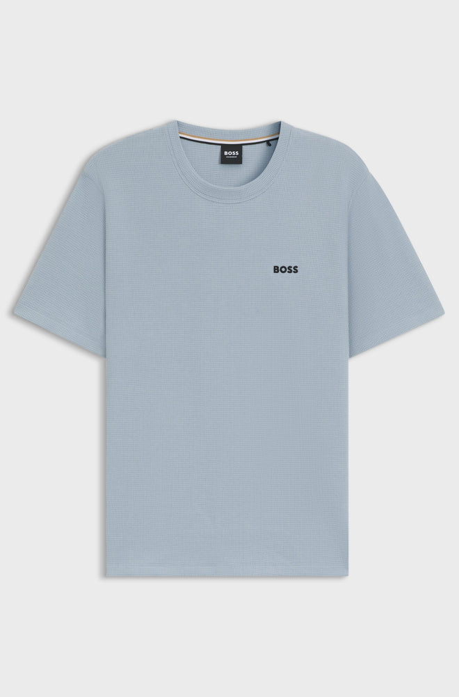 Boss Cotton-blend pyjama T-shirt with embroidered logo