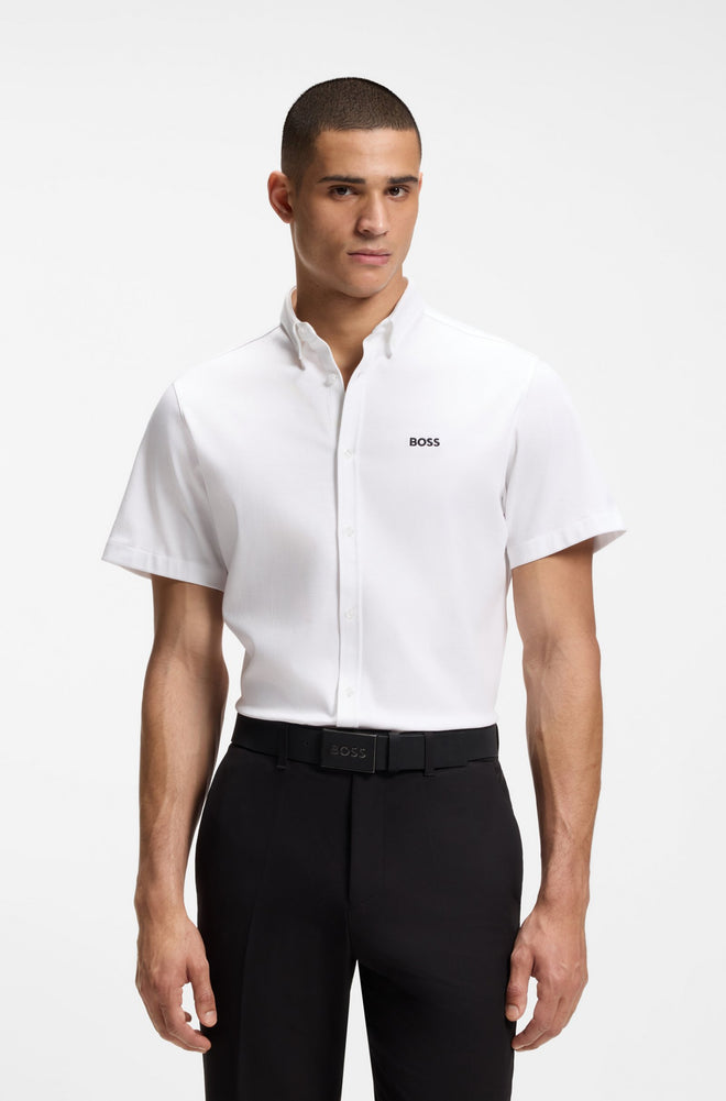 Boss Regular-fit shirt in wrinkle-resistant cotton jersey Style ST_Motion S