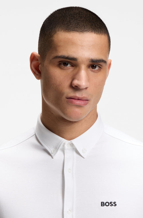 Boss Regular-fit shirt in wrinkle-resistant cotton jersey Style ST_Motion S