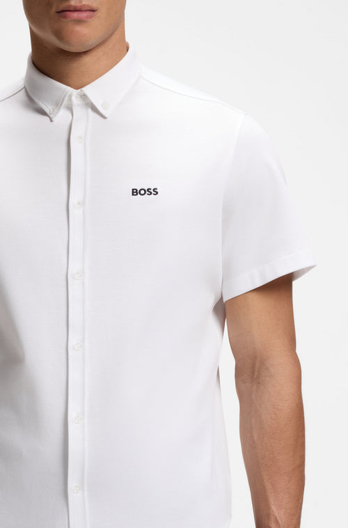 Boss Regular-fit shirt in wrinkle-resistant cotton jersey Style ST_Motion S