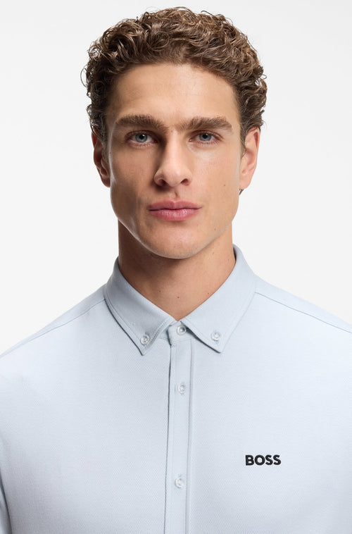Boss Regular-fit shirt in wrinkle-resistant cotton jersey Style ST_Motion S