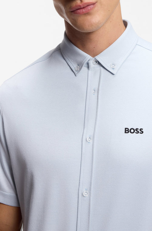 Boss Regular-fit shirt in wrinkle-resistant cotton jersey Style ST_Motion S