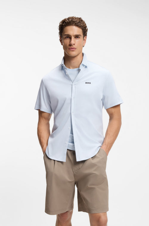 Boss Regular-fit shirt in wrinkle-resistant cotton jersey Style ST_Motion S