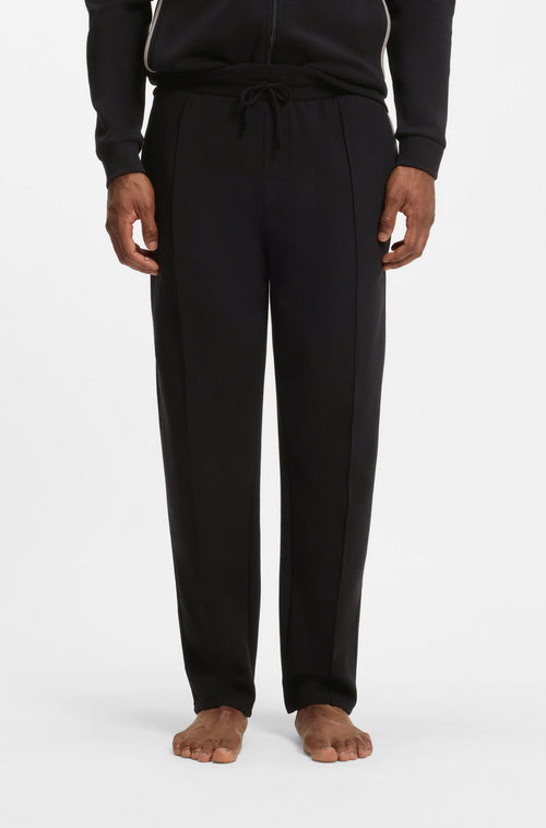 Boss Interlock-cotton-blend tracksuit bottoms with metallic logo