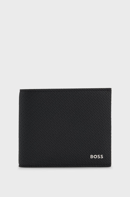 Boss Monogrammed wallet with polished metal logo