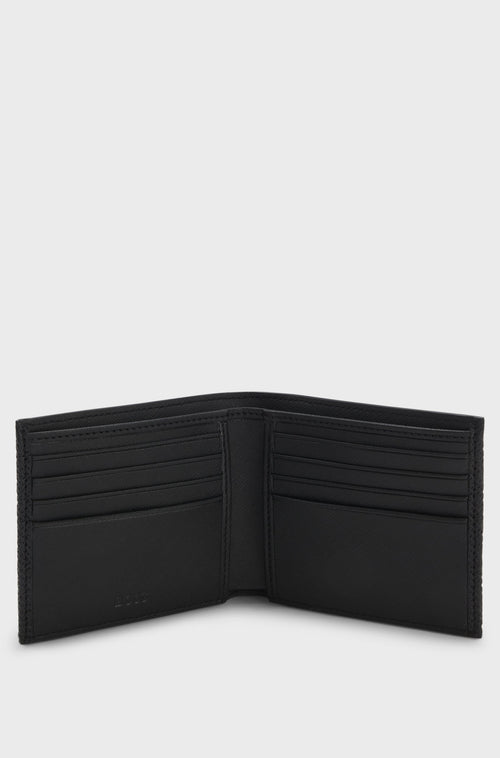 Boss Monogrammed wallet with polished metal logo