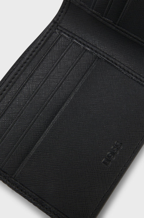 Boss Monogrammed wallet with polished metal logo