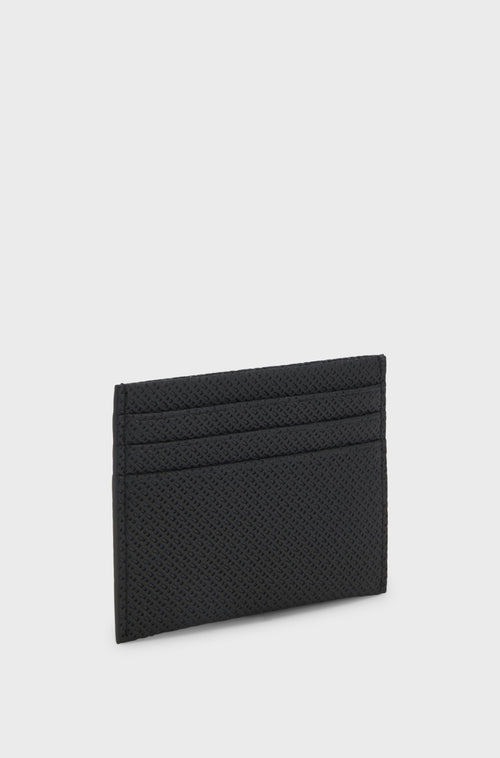 Boss Card holder in monogram-pattern recycled leather