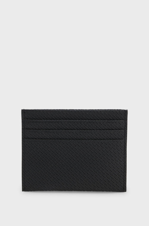 Boss Card holder in monogram-pattern recycled leather