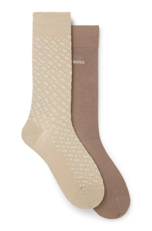 Boss Two-pack of cotton-blend socks in a regular length