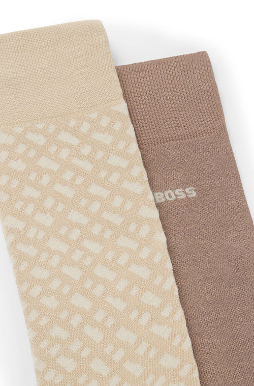 Boss Two-pack of cotton-blend socks in a regular length