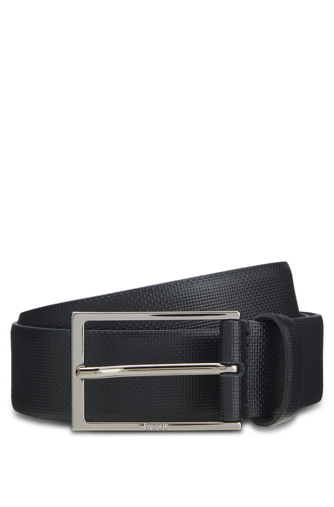 Boss Italian leather belt with printed structure