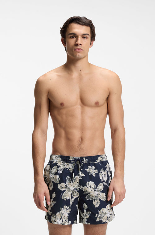 Boss Quick-dry swim shorts with all-over print
