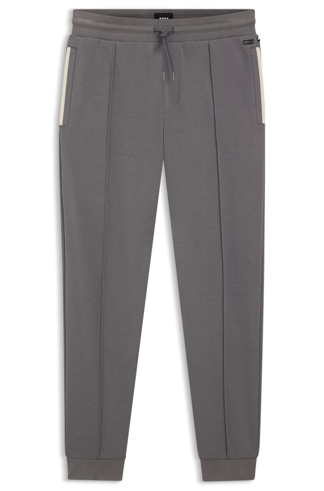 Boss Contrast-binding tracksuit bottoms in a cotton blend