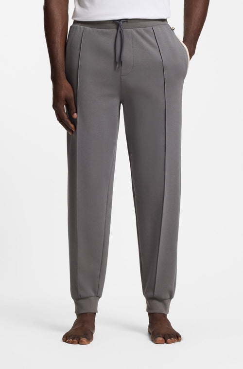 Boss Contrast-binding tracksuit bottoms in a cotton blend