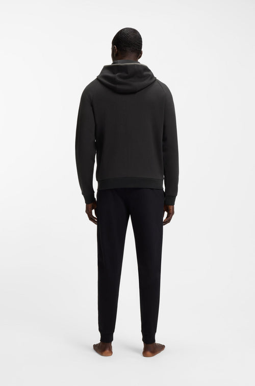 Boss Contrast-binding zip-up hoodie in a cotton blend