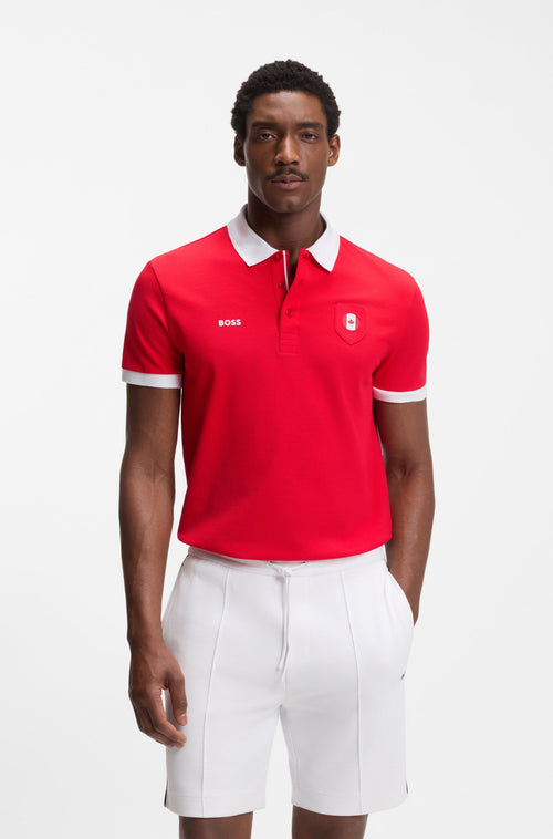 Boss Paddy polo shirt with country flag