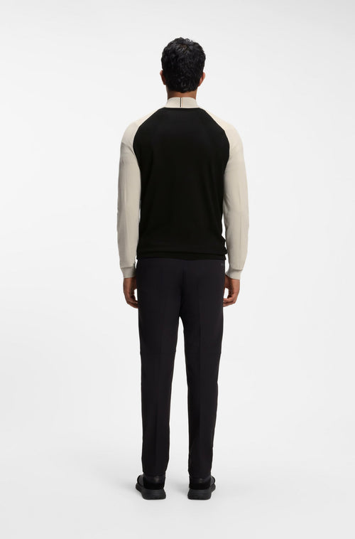 Boss Color-blocked sweater with zipper neck