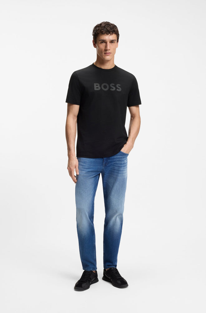 Boss Cotton T-shirt with large tonal logo