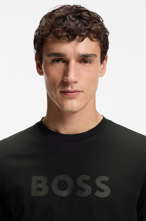 Boss Cotton T-shirt with large tonal logo