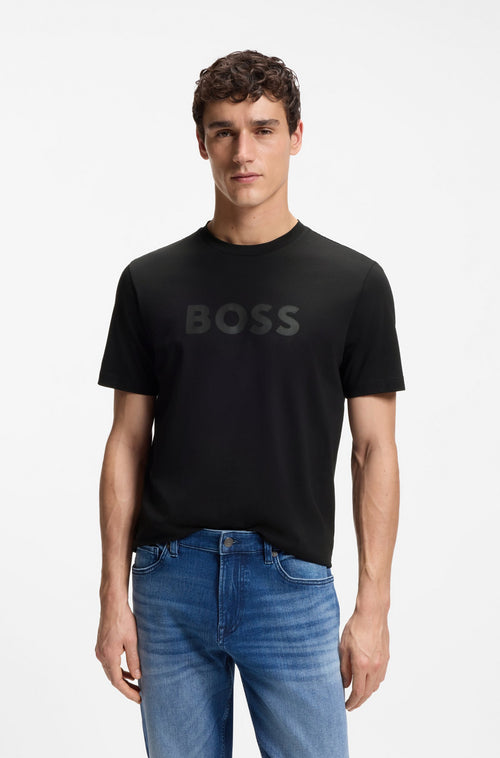 Boss Cotton T-shirt with large tonal logo