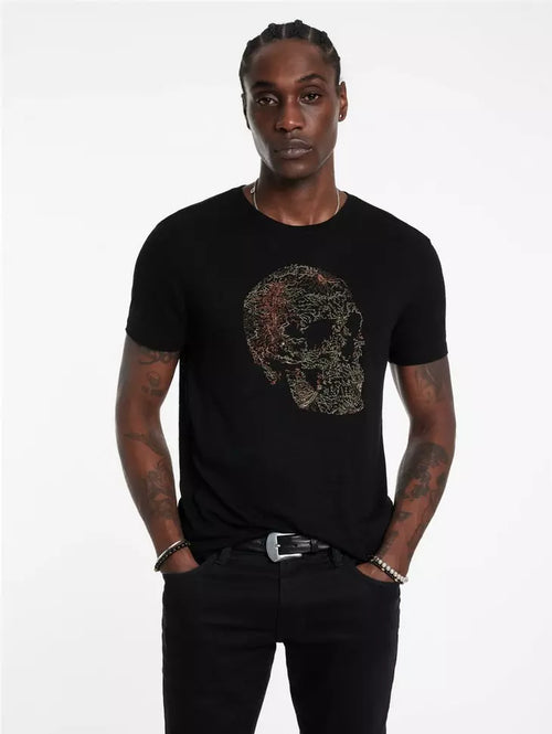 JOHN VARVATOS EMBRIODERED SKULL TEE