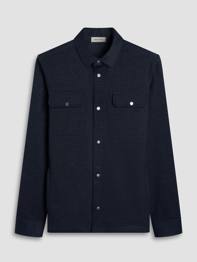 Bugatchi Long Sleeve Button Down Knit Shirt