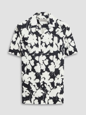 Bugatchi Short Sleeve Jackson Camp Collar Shirt